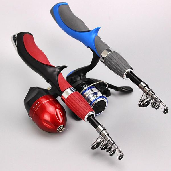 

carbon fiber ice fishing rods 6 grades adjustable superhard rod boat reel set