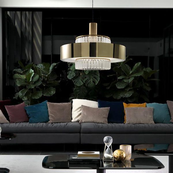 

pendant lamps style luxury chandelier designer stainless steel crystal personality simple living room dining bedroom