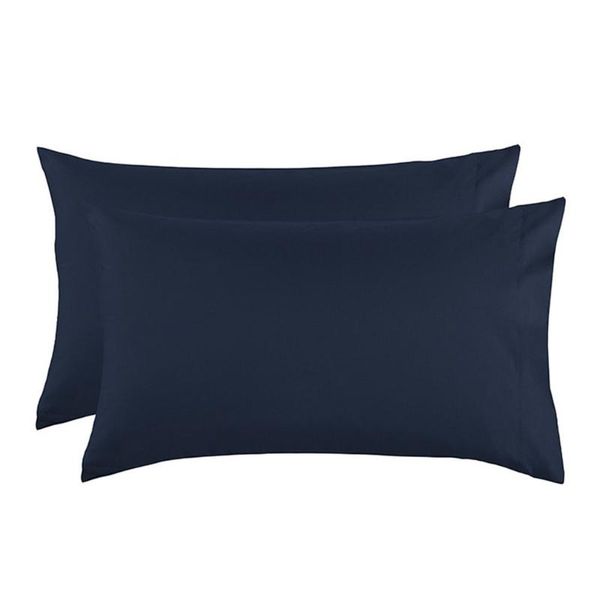 

pillow case 2pcs soft microfiber solid color home bedding white blue gray cover polyester 51*76cm