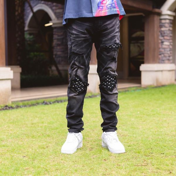 

men's jeans fashion 2021 runway luxury european design party style clothing, Blue