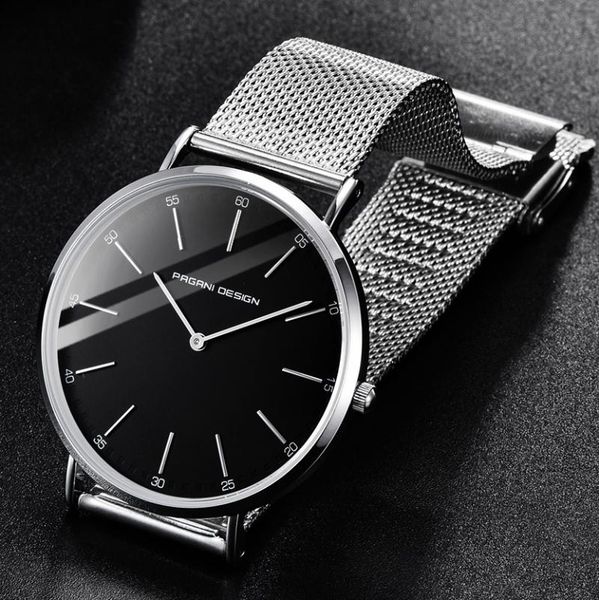 

wristwatches pagani design brand ultra thin fashion quartz watch men women luxury waterproof stainless steel wrist for relogio, Slivery;brown