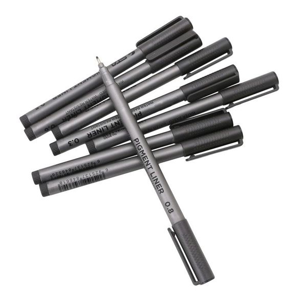 

gel pens 1x black fine line pen waterproof writing marker sketching art 0.2mm q1jc