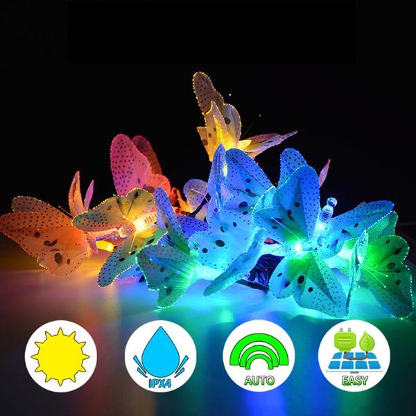 

strings solar butterfly string light waterproof led fiber optic lamp garden decor terrace decoration landscape lights