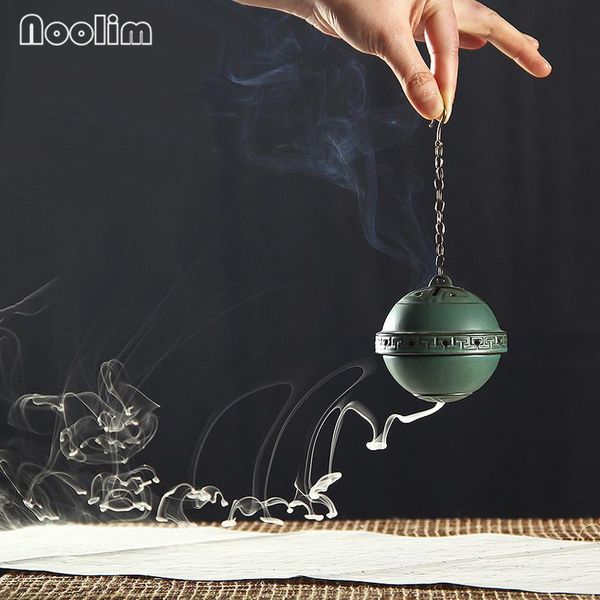 

fragrance lamps ceramic hanging incense burner creative ball censer hollow coil holder use in teahouse home decor