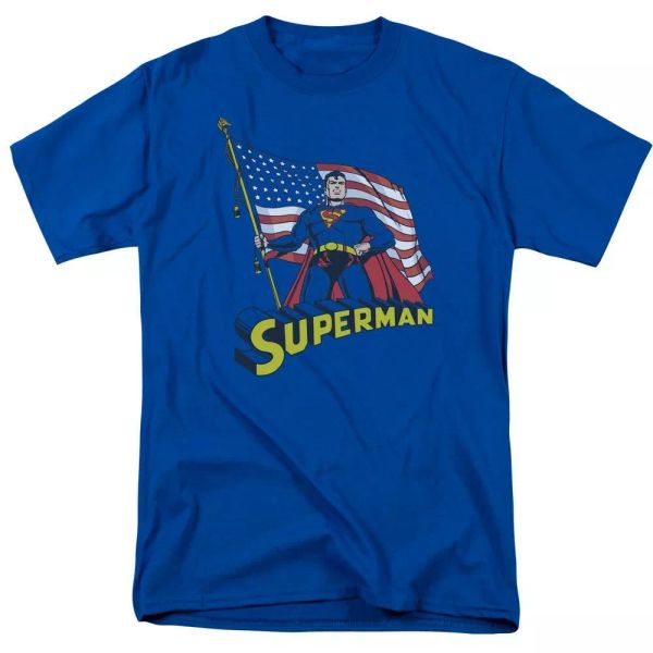 

superman american flag t-shirt dc comics sizes s-3x new, White;black