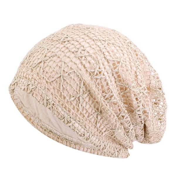 

beanies fashion mesh slouch hat for women skullies double layer keep warm elasticity beanie hats female lace caps