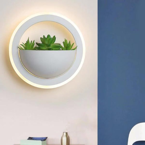 

wall lamp 10w modern led lamps acrylic bedside light with green plant stair fixture home decoration
