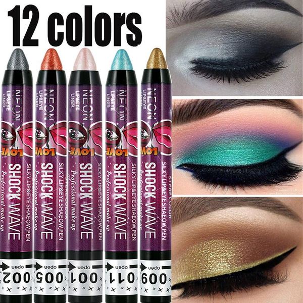 

eye shadow pearlescent eyeshadow pen 12 colors lasting waterproof not blooming shiny glitter silkworm gel pencil cosmetic