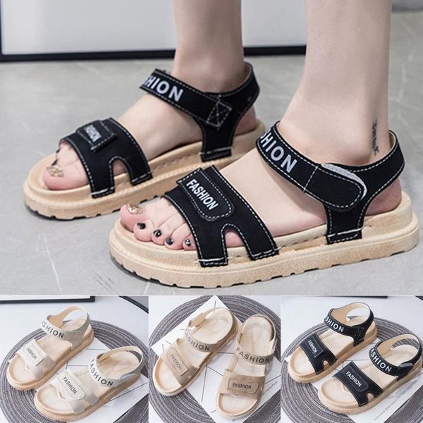 

women sandals gladiator peep toe buckle zipper design roman flat summer beach ladies shoes chaussure zapatos 4.28, Black