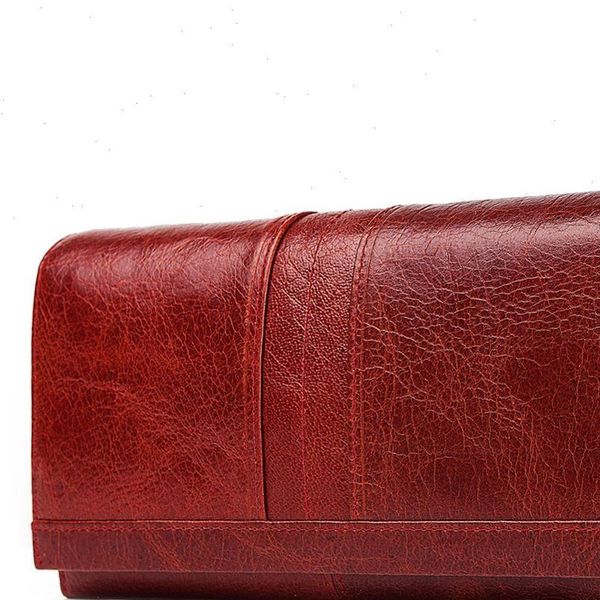 

rfid long wallet bifold women genuine leather female clutch wallets coin purse id card purses phone money bag girls, Red;black
