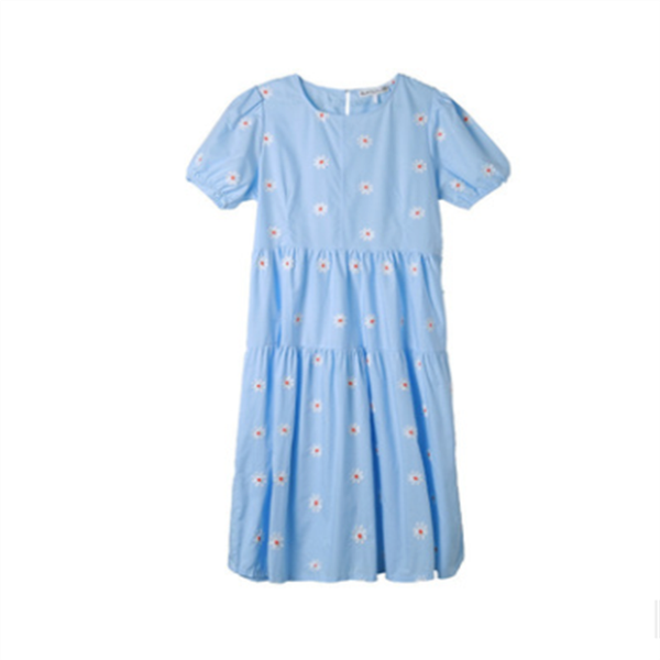 

maternity dresses nursing summer cotton embroidery floral long dress for pregnant women breastfeeding lactation party 30, White