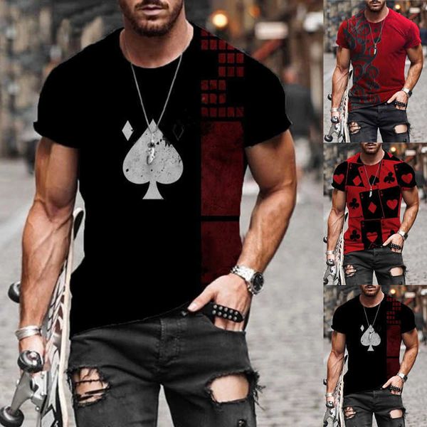 

summer men's fashion casual short sleeve round neck t-shirts abstract printed shirts plus size athletic blouse 210629, White;black