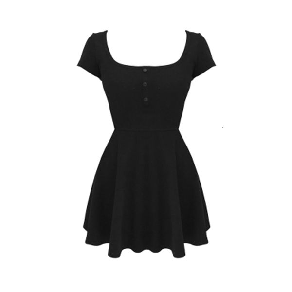 

casual dresses arrival harajuku punk style women cute black dress square neck short sleeve summer girl gothic v8ba, Black;gray