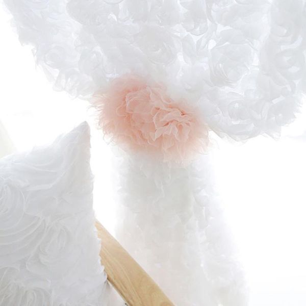 

luxury princess white lace 3d rose curtains for living room romantic pink guaze tulles voiles fabrics kids girls bedroom curtain & drapes