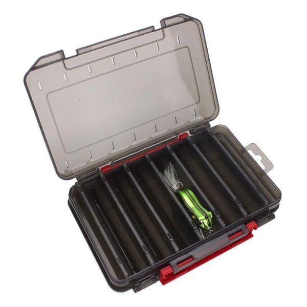 

fishing lure box tackle double-decker sub-bait portable bait gear storage double sided accessories