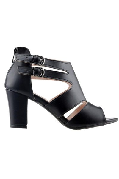 

sandals women's black casual heels skin shoes 811-51 7 cm