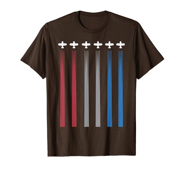 

red white blue air force flyover 4th of july t-shirt, White;black