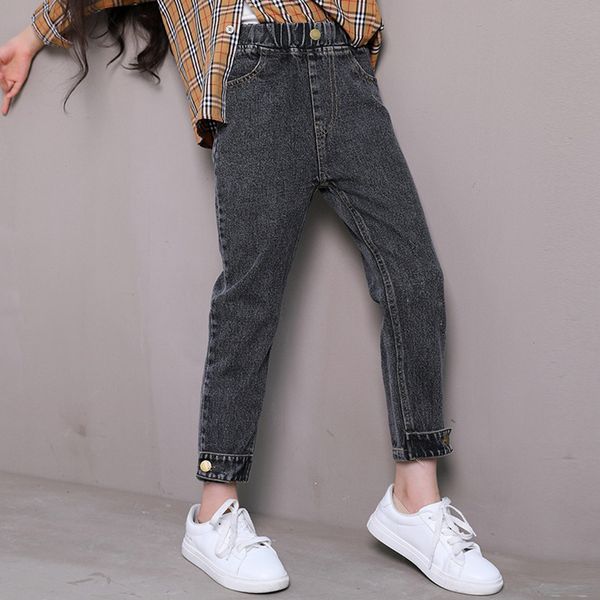 

new girls jeans patchwork jeans for girls casual pencil pants jeans kids autumn korean childrens pants for girls school, Blue