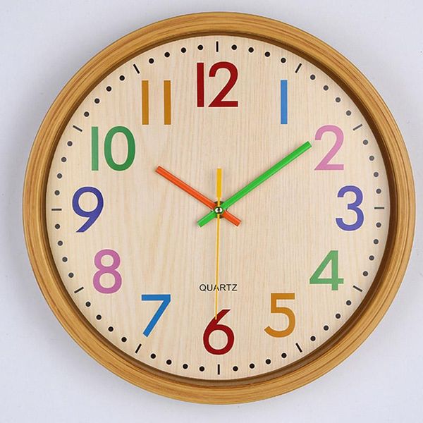 

children room wall clock 12 inch colorful numbers silent for home decor xh8z clocks