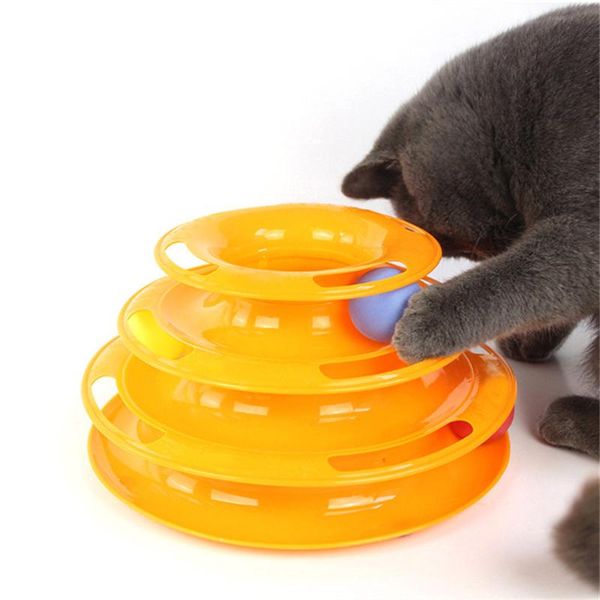 

cat toys 3 levels pet toy training amusement plate kitten tower tracks disc intelligence triple tumbler