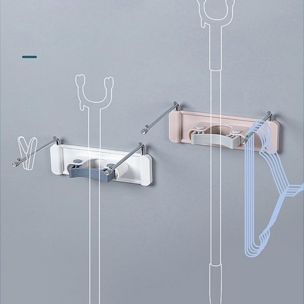

hooks & rails wall mounted mop hanger organizer holder brush broom storage rack kitchen clip hook hanging dry clothes rod