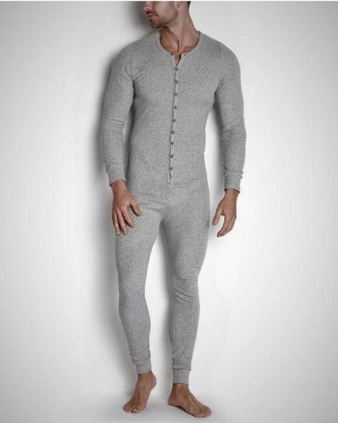 

mens pajamas jumpsuit homewear sleepwear solid color long sleeve comfortable button leisure men rompers nightwear 651751622881, Black;brown