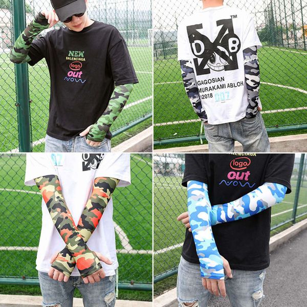 

extended large men's ice sleeve camouflage gloves armguard silk and wo outdoor cycling fishing