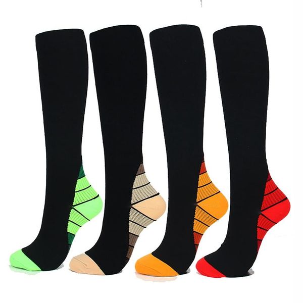 

sports socks compression knee /long printed polyester nylon breathable hosiery footwear accessories, Black