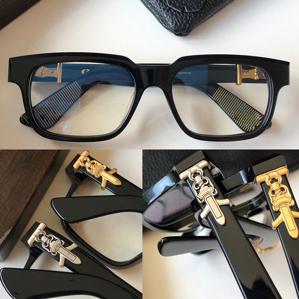 

new optical glasses vagillionaire i design eyewear big square frame punk style clear lens with case transparent eyeglasses, White;black