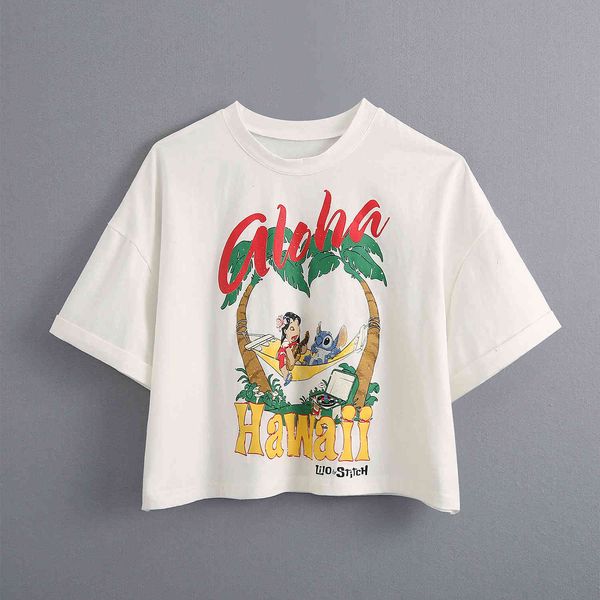 

t shirt 2021 summer women's round neck pullover casual loose cotton short sleeve 0174503371, White