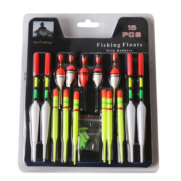 

fishing accessories 15 pieces / set of various vertical buoys marine aquarium fish float
