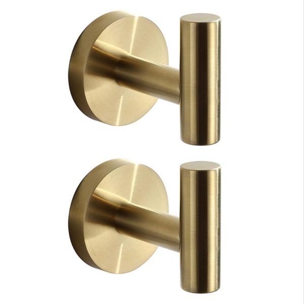 

robe hooks 1/2 pieces gold brushed towel hook 304 stainless steel wall mounted round coat