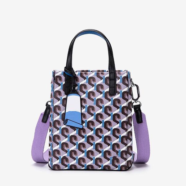 

stylish rectangular tote bag, personalized print, colorful canvas shoulder strap, men's and women's shoulder bag cross-body pocket