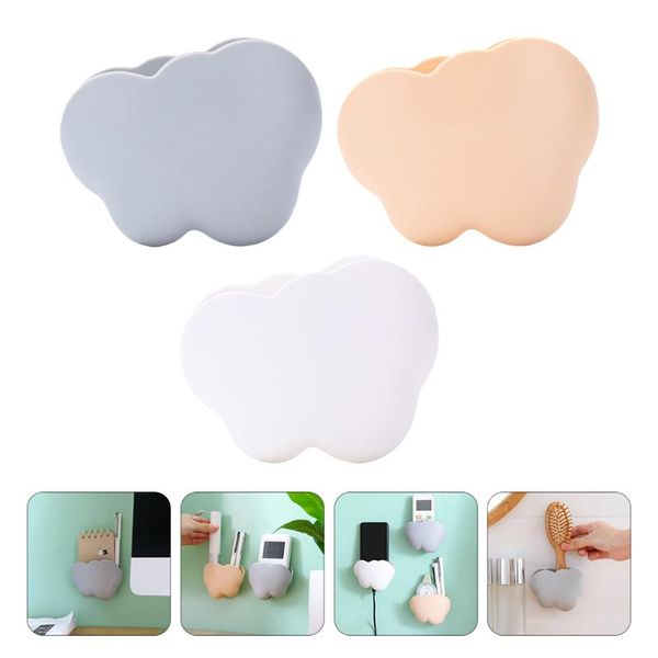 

hooks & rails 3pcs remote controller cloud shape wall mounted storage rack holder
