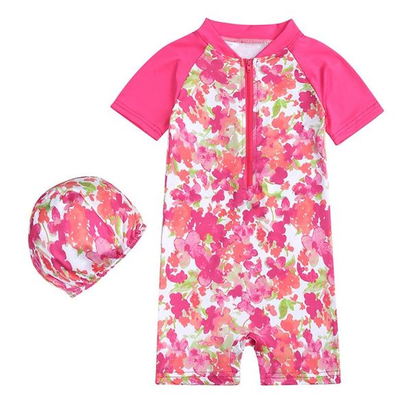 

one-pieces baby girls swimwear kids zipper beach sun protection one pieces swimsuit swimming wear children beachwear bathing clothes, Black