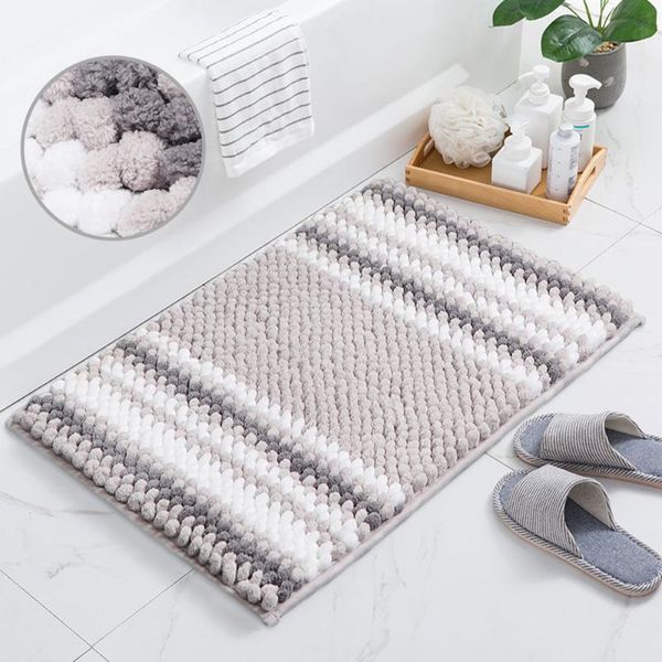 

bath mats non-slip super absorbent bathroom carpets soft toilet floor chenille rugs shower room doormat for home decor carpet