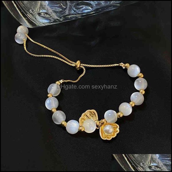 

charm bracelets jewelry bracelet and fresh transparent pearl cats eye fashion sweet metal texture trendy hand ornament h3881 drop delivery 2, Golden;silver