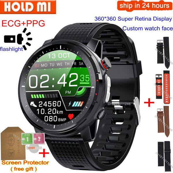 

l15 smart watch men 1.3inch full-fit round retina display music control camera flashlight pk l5 l9 smartwatch ip68 waterproofg, Slivery;brown