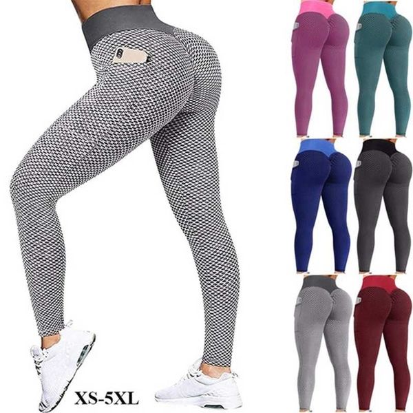 Ogilvy Mather Mesh Legging Tasca a vita alta Patchwork Jacquard Jeggings Elastico Push Up Fitness Pantaloni sportivi 211221