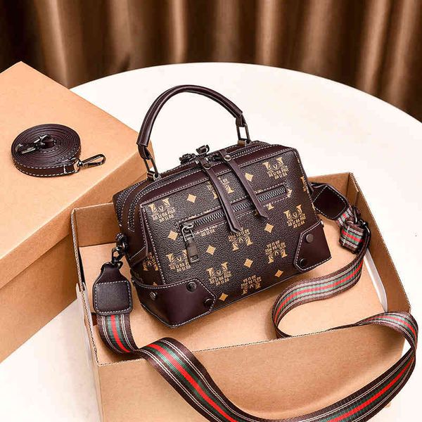 

handbag 2021 fashion boston printed one shoulder messenger bag, Black;red