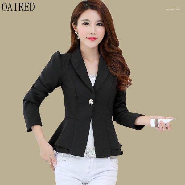 

blazer women clothing 2021 ruffled suit blazers short slim spring and autumn suits female outerwear black oaired women's &, White;black