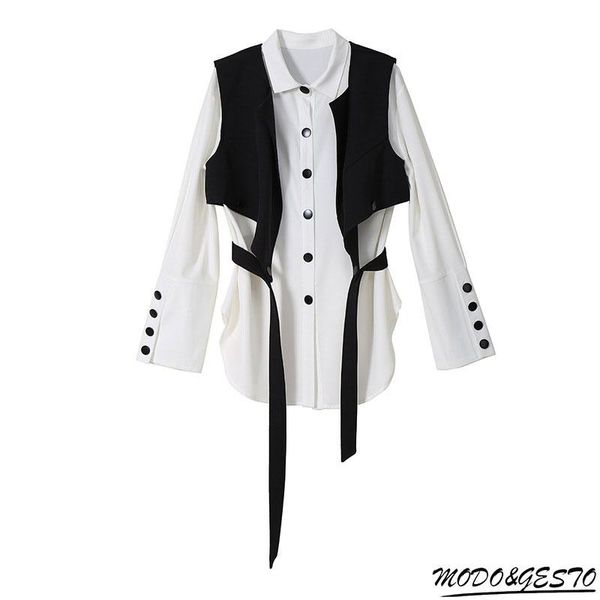 

women's blouses & shirts 2021 fashion style shirt white tunic with stylish s vest classic look