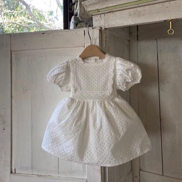 

girl's dresses summer baby girls dress born infant short sleeve lace flower one-piece round neck for 0-24 months, Red;yellow