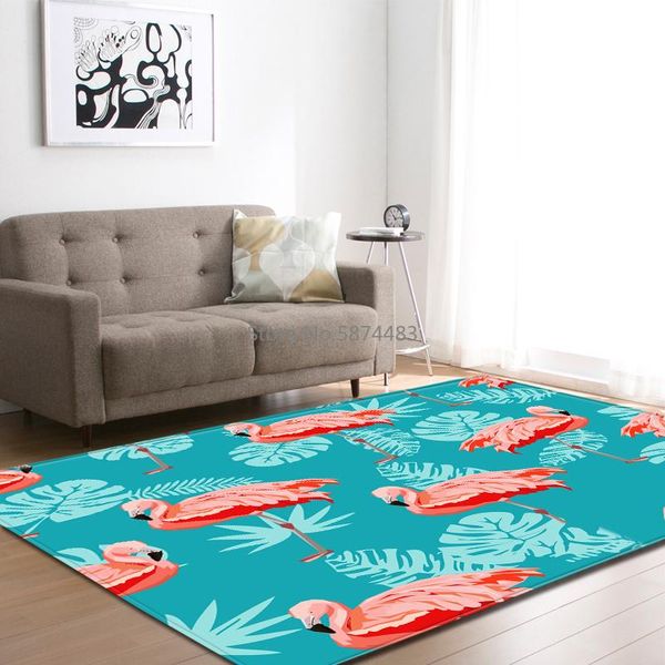 

carpets nordic 3d flamingo carpet soft flannel non-slip sofa parlor bedroom area rug bedside floor mat cartoon style living room