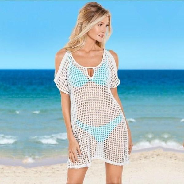 

women's swimwear bikini cover up summer tunic beach womens swim wear bathing suit ups robe de plage 2021, White;black