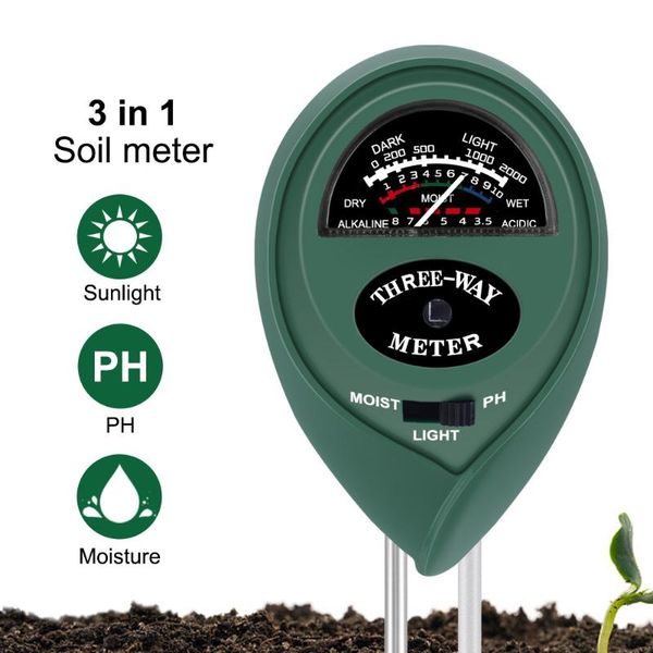 

3-in-1 ph soil monitor tester moisture meter sunlight intensity measurement for home garden measure tool meters