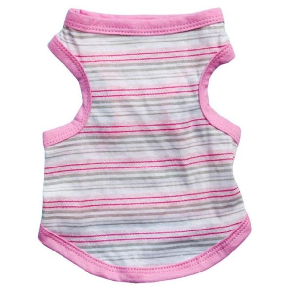 

dog apparel t-shirt casual striped pet cat clothes vests summer blue / pink -30