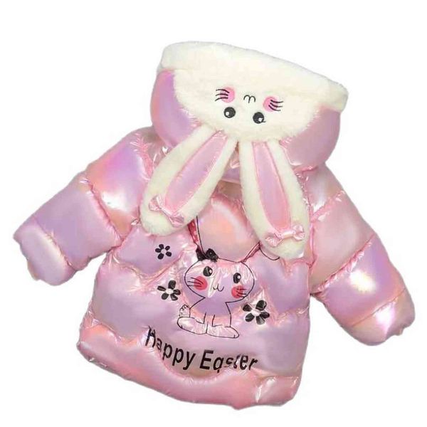 

winter thicken warm jackets for 1-7t little kids hooded baby girls toddler clothes children windbreaker cartoon snowsuit 211111, Blue;gray