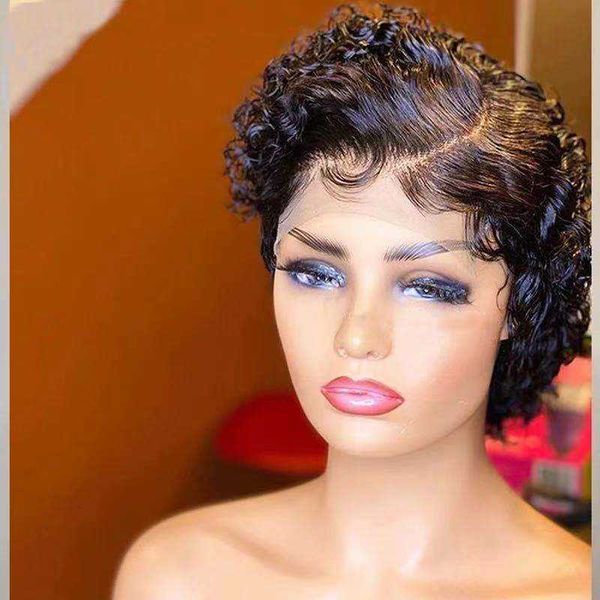 

women's short curly hair puffy black synthetic wig