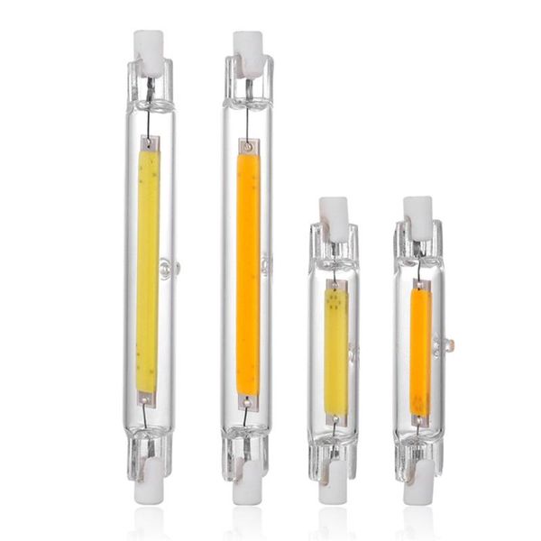 

bulbs super bright dimmable r7s cob led bulb 15w 30w glass tube replacement halogen spotlight 78mm 118mm ac220v energy saving lighting